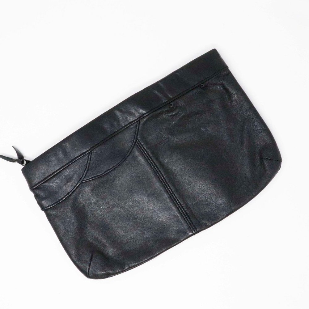Black Leather Clutch Bag